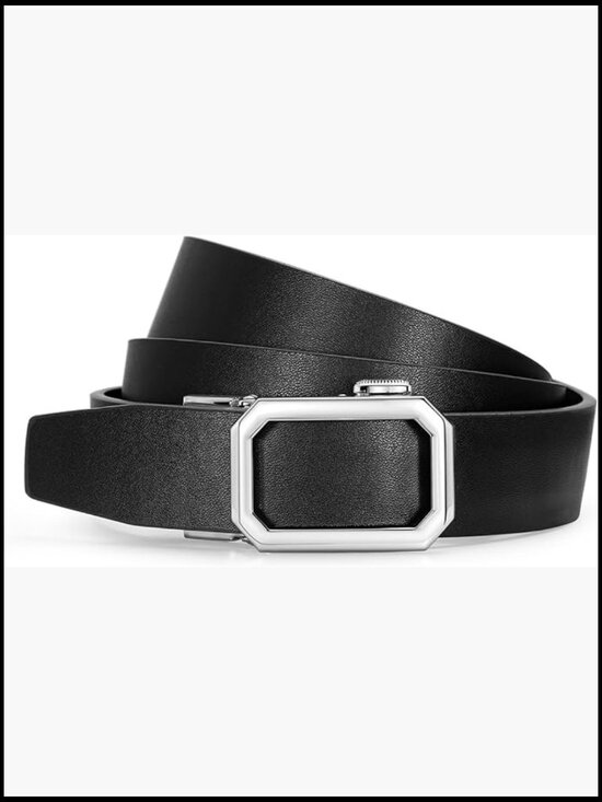 Women\'s Ratchet Leather Belt with Automatic Sliding Buckle, Adjustable for Jeans main image 7